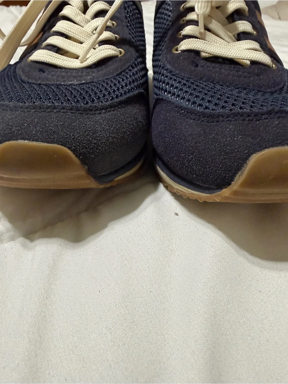 Tommy Hilfiger Navy and Tan Lace-Up Men's Sneakers